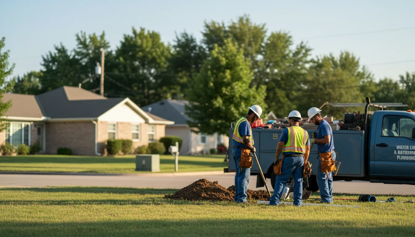 Residential water line and bathroom plumbing service in Comstock, TX